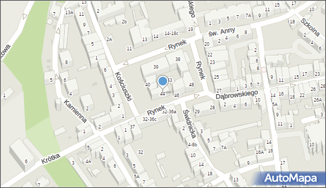 Strzegom, Rynek, 44, mapa Strzegom