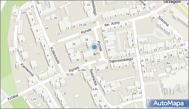 Strzegom, Rynek, 48, mapa Strzegom