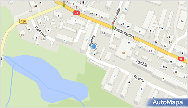 Strzelce Opolskie, Rychla Jana, 1, mapa Strzelce Opolskie