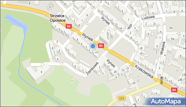 Strzelce Opolskie, Rynek, 1, mapa Strzelce Opolskie
