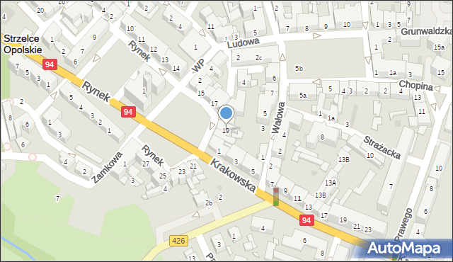 Strzelce Opolskie, Rynek, 19, mapa Strzelce Opolskie