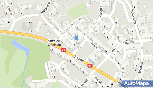 Strzelce Opolskie, Rynek, 8, mapa Strzelce Opolskie
