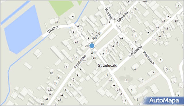 Strzeleczki, Rynek, 19, mapa Strzeleczki