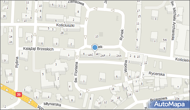 Strzelin, Rynek, 4AA, mapa Strzelin