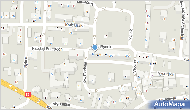 Strzelin, Rynek, 4AE, mapa Strzelin