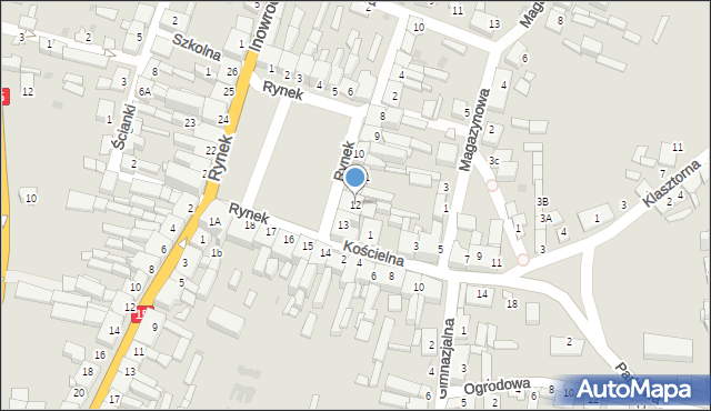 Strzelno, Rynek, 12, mapa Strzelno