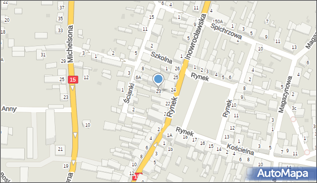 Strzelno, Rynek, 23, mapa Strzelno