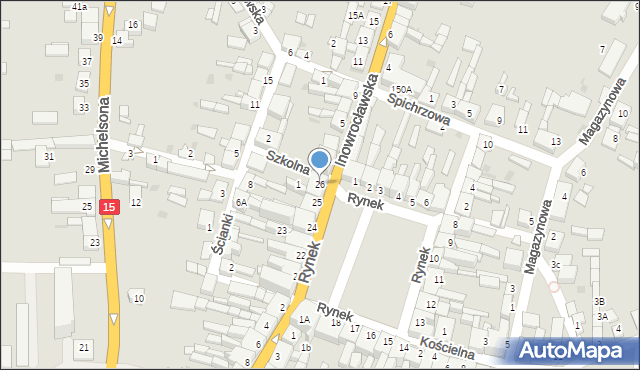 Strzelno, Rynek, 26, mapa Strzelno