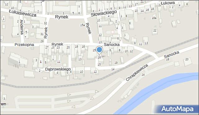 Strzyżów, Rynek, 14, mapa Strzyżów