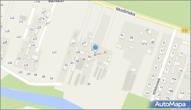 Suchocin, Rybacka, 82, mapa Suchocin