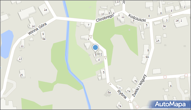 Sulęcin, Rybna, 3, mapa Sulęcin