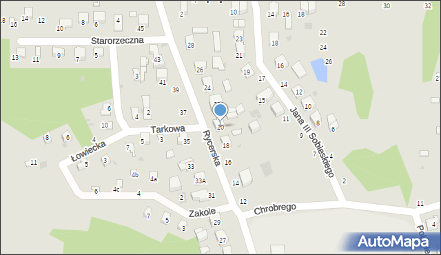 Sulejów, Rycerska, 20, mapa Sulejów