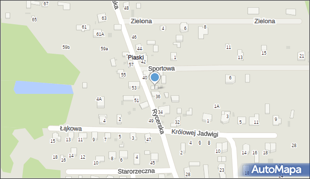 Sulejów, Rycerska, 38, mapa Sulejów