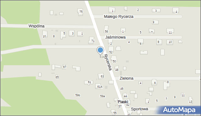 Sulejów, Rycerska, 69, mapa Sulejów