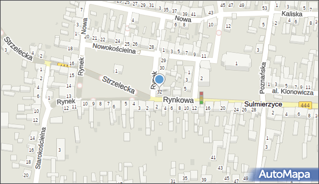 Sulmierzyce, Rynek, 32, mapa Sulmierzyce