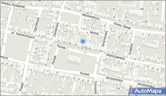 Swarzędz, Rynek, 32/33, mapa Swarzędz