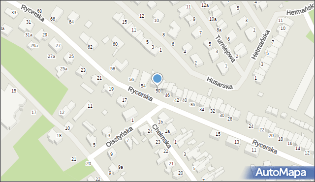 Świnoujście, Rycerska, 50, mapa Świnoujście