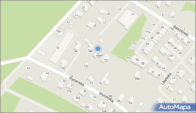 Świnoujście, Rycerska, 72D, mapa Świnoujście