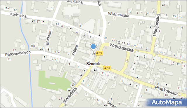 Szadek, Rynek, 16, mapa Szadek