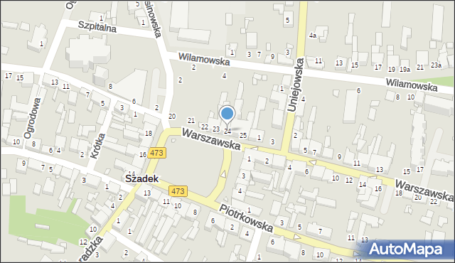 Szadek, Rynek, 24, mapa Szadek