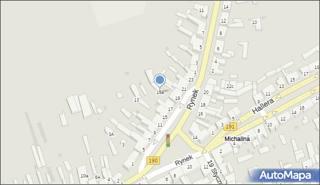 Szamocin, Rynek, 19a, mapa Szamocin