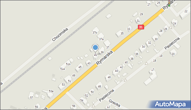 Szczecin, Rymarska, 41, mapa Szczecina