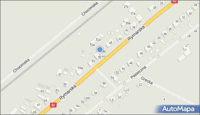 Szczecin, Rymarska, 51, mapa Szczecina
