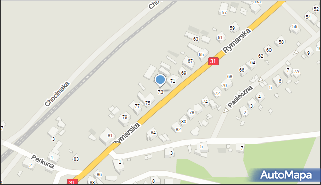 Szczecin, Rymarska, 73, mapa Szczecina