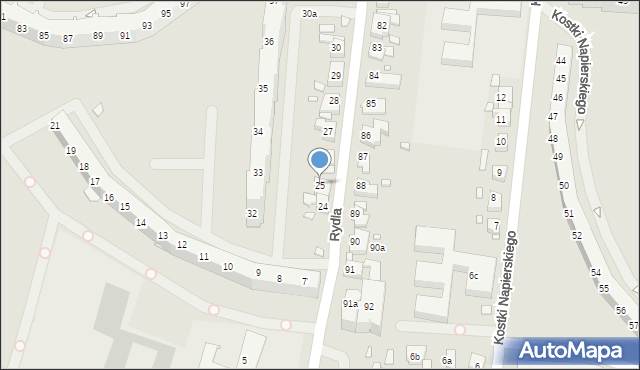 Szczecin, Rydla Lucjana, 25, mapa Szczecina
