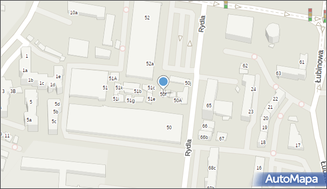 Szczecin, Rydla Lucjana, 50f, mapa Szczecina