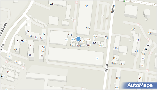 Szczecin, Rydla Lucjana, 51g, mapa Szczecina