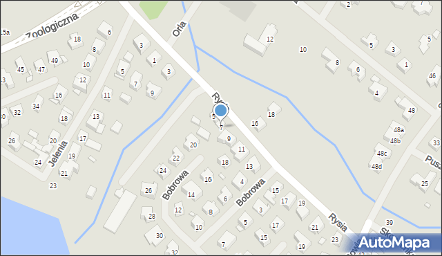 Szczecin, Rysia, 7, mapa Szczecina