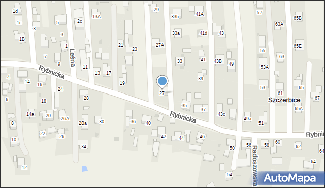 Szczerbice, Rybnicka, 27, mapa Szczerbice