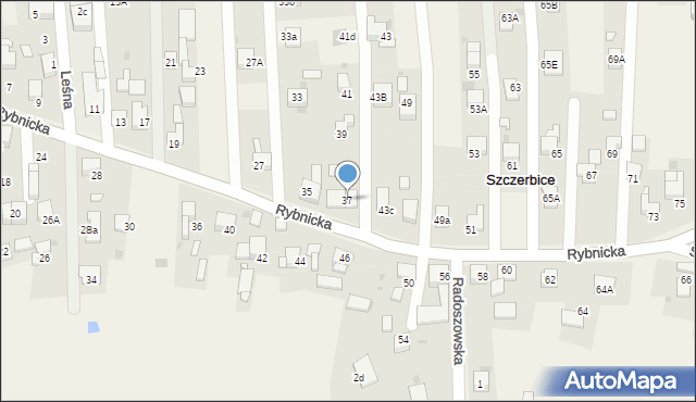 Szczerbice, Rybnicka, 37, mapa Szczerbice