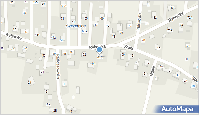 Szczerbice, Rybnicka, 64A, mapa Szczerbice