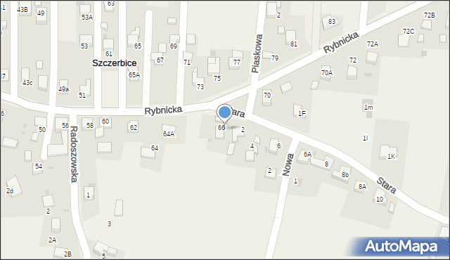 Szczerbice, Rybnicka, 68, mapa Szczerbice