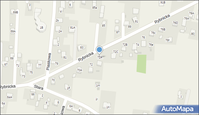Szczerbice, Rybnicka, 72A, mapa Szczerbice
