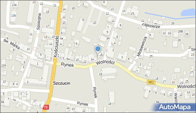 Szczucin, Rynek, 16, mapa Szczucin