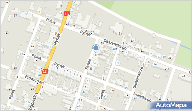 Szlichtyngowa, Rynek, 32, mapa Szlichtyngowa