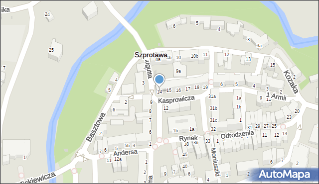 Szprotawa, Rynek, 14, mapa Szprotawa