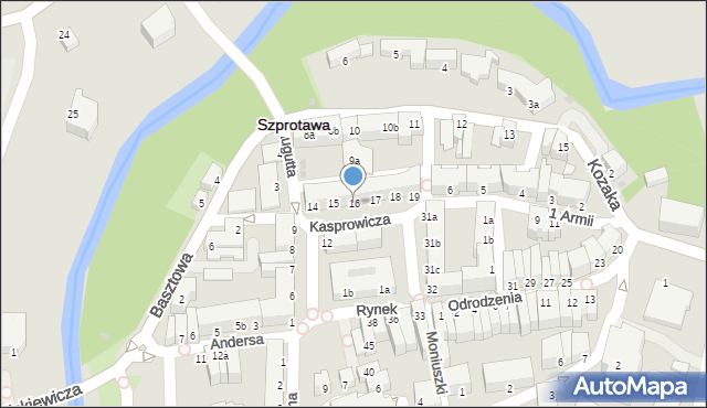 Szprotawa, Rynek, 16, mapa Szprotawa