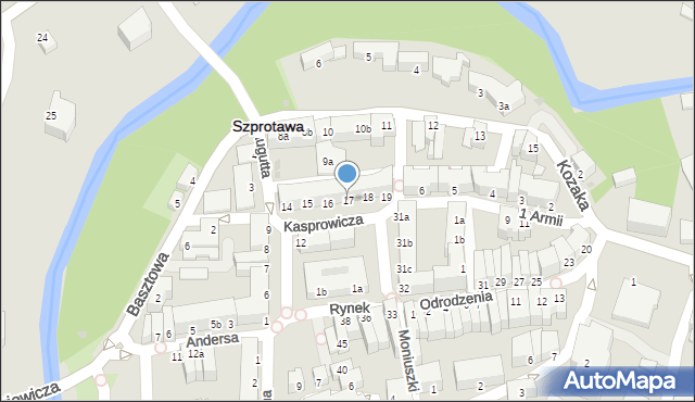 Szprotawa, Rynek, 17, mapa Szprotawa