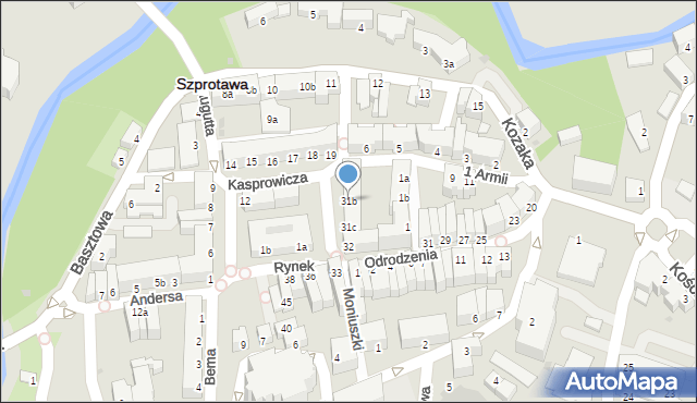 Szprotawa, Rynek, 31b, mapa Szprotawa