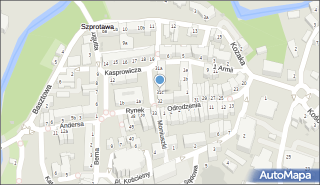 Szprotawa, Rynek, 31c, mapa Szprotawa