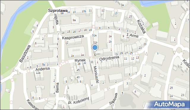 Szprotawa, Rynek, 32, mapa Szprotawa