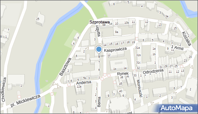 Szprotawa, Rynek, 8, mapa Szprotawa