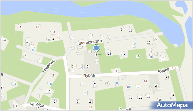 Szumin, Rybna, 9, mapa Szumin