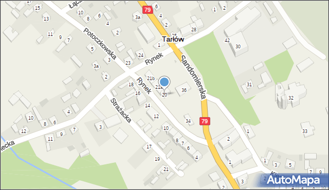 Tarłów, Rynek, 20, mapa Tarłów