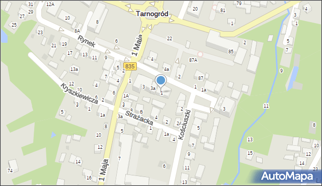 Tarnogród, Rynek, 1, mapa Tarnogród