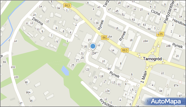 Tarnogród, Rynek, 12A, mapa Tarnogród